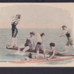 Ansichtskarte Jugendstil Art Nouveau Mädchen Baden Paddelboot Edition Du