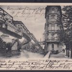 Ansichtskarte Barmen Wuppertal Schwebebahn Adlerbrücke Elberfeld Wupper Fluss