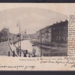 Ansichtskarte Barmen Werther Bollwerk Wupper Fluss Laternen NRW ab Witten nach