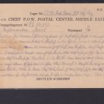 Ägypten KGF Brief Kriegsgefangenenbrief nach Scheuerfeld Coburg ME 221947 Lager
