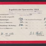 Bund Brief EF 160 Thurn & Taxis auf Sparwochen Karte Schönfeld Bamberg 3.11.1952