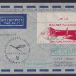 Flugpost DDR Brief Bogenecke Eckrand Interflug Leipzig Kopenhagen 1960