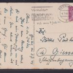 Ansichtskarte Deutsches Reich Metz Frankreich ab Breslau nach Giessen EF Hitler