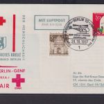 Flugpost airmail Rotes Kreuz selt SST Swissair mit Brandenburger Tor Berlin Genf