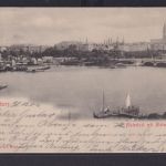 Ansichtskarte Hamburg Alster Fluss Schiffe Anlegeplatz nach Altona 31.12.1901