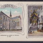 Ansichtskarte Künstlerkarte Goes Kathedrale Innen Außenansicht Niederlande