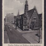 Ansichtskarte Breslau Wroclaw Schlesien Polen Rathaus Sparkassen Hochhaus