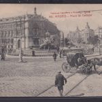 Ansichtskarte Madrid Spanien Plaza de Castelar Strassenbahn Denkmal Fuhrwerk