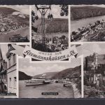 Ansichtskarte Assmannshausen Burg Rheinstein Rheinblick Totalansicht Rheidampfer