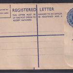 Ganzsache British Malaya Einschreibeumschlag 20 cts blau postal stationery