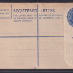 Ganzsache British Malaya Einschreibeumschlag 20 cts blau postal stationery
