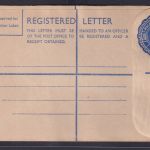 Ganzsache British Malaya Einschreibeumschlag 20 cts blau postal stationery