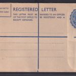 Ganzsache British Malaya Einschreibeumschlag 20 cts blau postal stationery