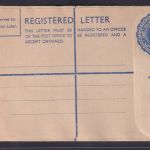 Ganzsache British Malaya Einschreibeumschlag EU 20 cts blau postal stationery