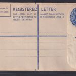 Ganzsache British Malaya Einschreibeumschlag EU 20 cts blau postal stationery