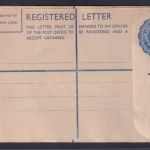 Ganzsache British Malaya Einschreibeumschlag EU 20 cts blau postal stationery