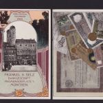 München Verlosungskalender Jugendstil Art Nouveau Reklame Fränkel & Selz Bank