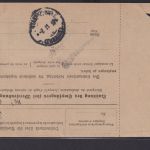 Deutsches Reich Brief Paketkarte Destination Coblenz Lützel mit Eindruck via