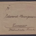 Deutsches Reich Brief Infla AFS Absenderfreistempel Destination Hamburg Curacao