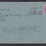 Bizone AM-Post Brief EF 12 Pfg. Post Reklame Wuppertal Elberfeld Berlin Köpenick