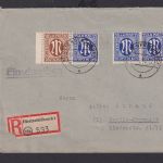 Bizone AM-Post R Brief incl. Paar 25 Pfg. Fürstenfeldbruck nach Berlin Köpenick