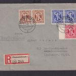 Bizone AM-Post R Brief incl. 2 Paare 10+25 Pfg. Fürstenfeldbruck Berlin Köpenick