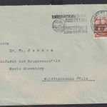 Bizone Brief EF 24 Pfg. Bandaufdruck mit inter. Reklame Werbestempel Frankfurt