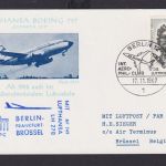 Flugpost airmail Berlin Brüssel Belgien selt Stempel Brandenburger Tor Lufthansa