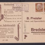 Deutsches Reich Brief Reklame Werbung Tabak Pfeifen Rauchen Landpoststempel