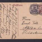 Deutsches Reich Ganzsache 15 Pfg. Germania ZuF Rheinhausen Niederrhein n Alfeld