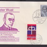 Bund Sonderkarte Peter Wust Festakademie Saarbrücken mit rs. Block 25 Jahre BRD