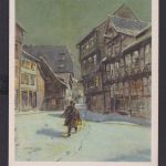 Ansichtskarte Alt Halberstadt Sachsen Anhalt Gemälde Winternacht a.d. Woort von