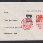 Brief MIF Franz. Besetzung Baden Bizone Bauten mit rotem SST 100 Jahre Deutsche