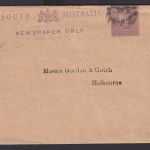Australien South Australia Ganzsache Streifband 1/2p Queen Victoria