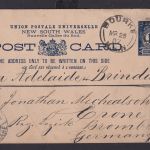 Australien New South Wales Ganzsache 1 1/2p blau Bourke n Bromberg Pommern