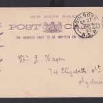 Australien New South Wales Ganzsache 1p Jubiläum 1p violett Goulburn n. Sydney