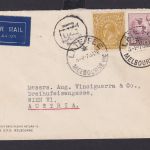 Schiffspost Briefmarken Australien Brief MIF K1 LATE FEE Melbourne Victoria Wien