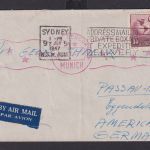 Australien Flugpost Brief EF 1,6 Sh nach Passau Hacklberg 1947
