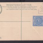 Briefmarken Britische Kolonien Antigua Ganzsache EU 2 p blau Einschreibeumschlag