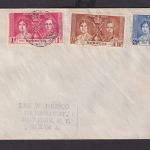 Bermuda Brief Krönung King Georg VI + Queen Elisabeth Hamilton n New York USA