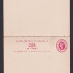 Bahamas Ganzsache Queen Victoria 1p Frange und Antwort postal stationery