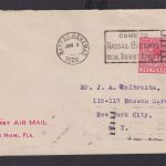 Bahamas Flugpost Brief Destination Nassau New York City USA via Miami Florida