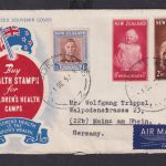 Neuseeland Brief Cover Childrens Heealth Camps nach Mainz schöner FDC 1952