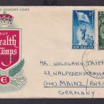Flugpost Neuseeland Brief Auckland God save the Queen schöner Umschlag Mainz