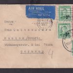 Flugpost Neuseeland Brief Auckland München MIF teils mit Aufdruck