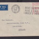 Flugpost Brief Neuseelnad ASF Absenderfreistempel Christchurch Amsterdam