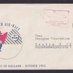 Flugpost Neuseeland Brief KLM Christchurch Amsterdam Niederlande EF 2 Shilling