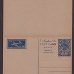 Briefmarken Flugpost Pakistan Ganzsache Frage und Antwort blau