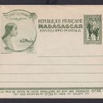 Madagaskar Brief Ganzsache Bild Umschlag 50 cent grün postal stationery