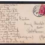 Postkarte Blumenbuquet Orden Deutsche Reichsfahnen ab Schwenningen Baden